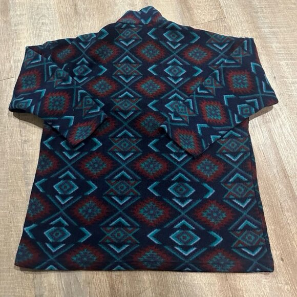 Vintage Backroad Blues Fleece Aztec Design Size Medium - Picture 2 of 6